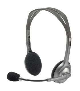 Logitech H110 Auriculares Estereo con Microfono Plegable - Diadema ajustable - Jack 3.5mm - Cable de 1.80m - Color Gris