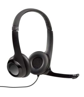 Logitech H390 Auriculares con Microfono Plegable USB - Diadema Ajustable - Almohadillas Acolchadas - Controles en Cable - Cable.