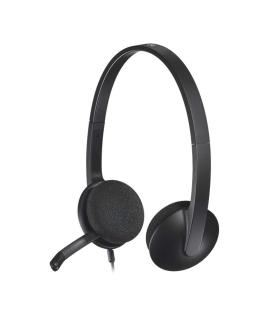 Logitech H340 Auriculares con Microfono USB - Microfono Plegable - Diadema Ajustable - Almohadillas Acolchadas - Cable de 1.80m.
