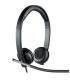 Logitech H650E Auriculares con Microfono USB - Microfono Plegable - Almohadillas Acolchadas - Controles en Cable - Color Negro