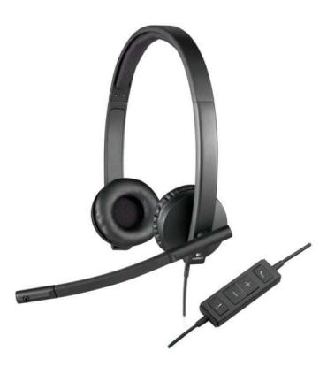 Logitech H570E Auriculares con Microfono USB - Microfono Plegable - Diadema Ajustable - Almohadillas Acolchadas - Controles en..
