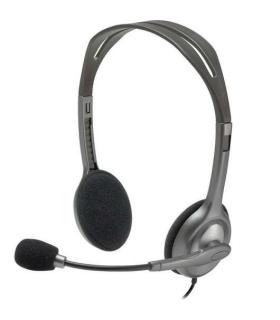 Logitech H111 Auriculares Estereo con Microfono - Microfono Giratorio - Diadema ajustable - Jack 3.5mm - Cable de 1.80m - Color.