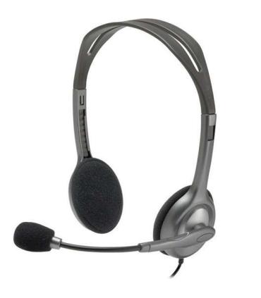 Logitech H111 Auriculares Estereo con Microfono - Microfono Giratorio - Diadema ajustable - Jack 3.5mm - Cable de 1.80m - Color.