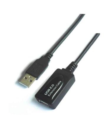 Aisens Cable Extension USB 2.0 Prolongador con Amplificador - Tipo A Macho a Tipo A Hembra - 10m - Color Negro