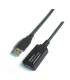 Aisens Cable Extension USB 2.0 Prolongador con Amplificador - Tipo A Macho a Tipo A Hembra - 15m - Color Negro