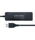 Aisens HUB USB 2.0 - Tipo A Macho a 4xTipo A Hembra - 30cm - Color Negro