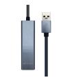 Aisens Conversor USB 3.0 a Ethernet GIGABIT 10/100/1000 MBPS + HUB 3xUSB3.0 - 15cm - Color Gris