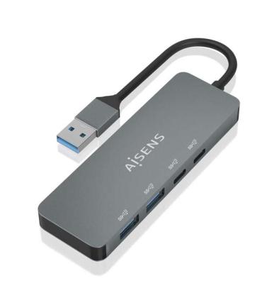 Aisens Hub USB 3.2 GEN2 10G USB-A - USB-A/M-2xUSB-C/H-2xUSB-A/H - 15cm - Color Gris