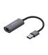 Aisens Conversor USB 3.0 a Ethernet Gigabit 10/100/1000 Mbps - 15cm - Color Gris