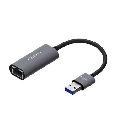 Aisens Conversor USB 3.0 a Ethernet Gigabit 10/100/1000 Mbps - 15cm - Color Gris