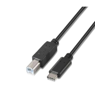 Aisens Cable USB 2.0 Impresora 3A - Tipo USB-C Macho a B Macho - 1.0m - Color Negro