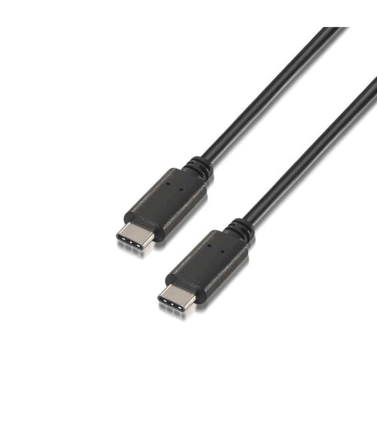 Aisens Cable USB 2.0 3A - Tipo USB-C/M-USB-C/M - 1.0m - Color Negro