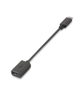 Aisens Cable USB 2.0 3A - Tipo USB-C/M-A Hembra - 15cm - Color Negro