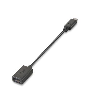 Aisens Cable USB 2.0 3A - Tipo USB-C/M-A Hembra - 15cm - Color Negro