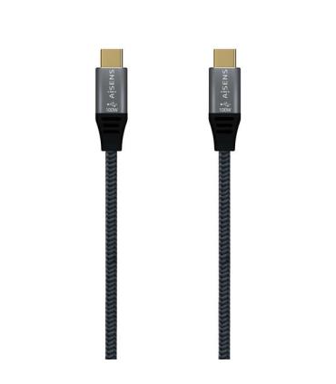 Aisens Cable USB 2.0 Aluminio 5A 100W E-MARK - USB-C/M-USB-C/M - 1.0M - Color Gris