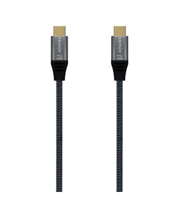 Aisens Cable USB 3.2 Gen2x2 Aluminio 20Gbps 8K@30Hz 5A 100W E-Mark, Tipo USB-C/M-USB-C/M - 0.6m - Color Gris