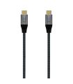 Aisens Cable USB 3.2 Gen2x2 Aluminio 20Gbps 8K@30Hz 5A 100W E-Mark, Tipo USB-C/M-USB-C/M - 0.6m - Color Gris