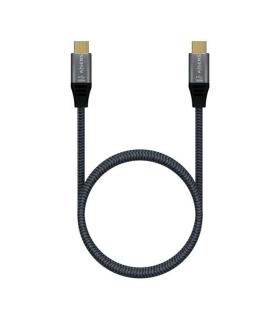 Aisens Cable USB 3.2 Gen2x2 Aluminio 20Gbps 8K@30Hz 5A 100W E-Mark, Tipo USB-C/M-USB-C/M - 1.0m - Color Gris