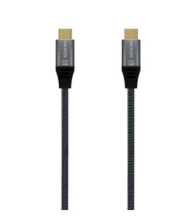 Aisens Cable USB 3.2 Gen2x2 Aluminio 20Gbps 8K@30Hz 5A 100W E-Mark, Tipo USB-C/M-USB-C/M - 1.5m - Color Gris