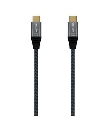Aisens Cable USB 3.2 Gen2x2 Aluminio 20Gbps 8K@30Hz 5A 100W E-Mark, Tipo USB-C/M-USB-C/M - 1.5m - Color Gris
