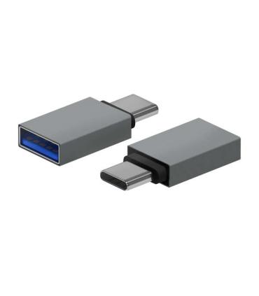Aisens Mini Adaptador Aluminio USB 3.2 GEN1 3A - Tipo USB-C/M-A/H - Color Gris