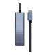 Aisens Conversor USB3.1 GEN1 USB-C a Ethernet GIGABIT 10/100/1000 MBPS + HUB 3xUSB3.0 - 15cm - Color Gris