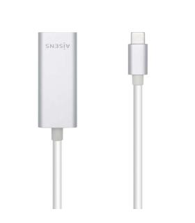 Aisens Conversor USB3.1 Gen1 USB-C a Ethernet Gigabit 10/100/1000 Mbps - 15cm - Color Plata
