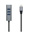 Aisens Hub USB 3.1 USB-C - USB-C Macho a 4xTipo A Hembra - 10cm - Color Gris
