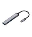 Aisens Hub USB 3.1 USB-C - USB-C Macho a 4xTipo A Hembra - 10cm - Color Gris