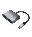 Aisens Conversor USB-C a VGA/HDMI 4K - USB-C/M-VGA/H-HDMI/H - 15CM - Color Gris
