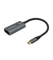 Aisens Conversor Aluminio USB-C a HDMI 4K@60Hz - USB-C/M-HDMI/H - 15cm - Color Gris