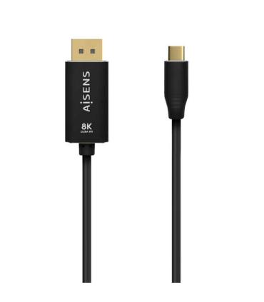 Aisens Cable Conversor Aluminio USB-C a Displayport 8K@60Hz - USB-C/M-DP/M - 0.8m - Color Negro