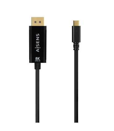 Aisens Cable Conversor USB-C a Displayport 8K@60Hz - USB-C/M-DP/M - 0.8m - Color Negro