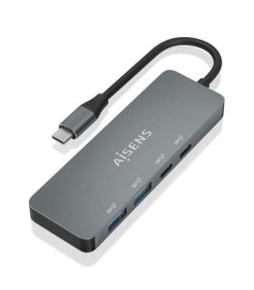 Aisens Hub USB 3.2 GEN2 10G USB-C - USB-C/M-2xUSB-C/H-2xUSB-A/H - 15cm - Color Gris