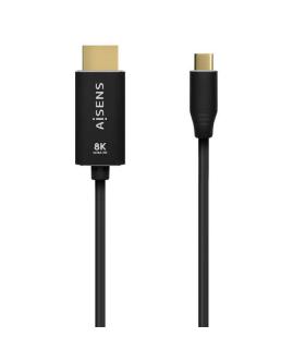 Aisens Cable Conversor Aluminio USB-C a HDMI 2.1 8K@60Hz - USB-C/M-HDMI/M - 1.0m - Color Negro