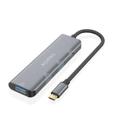 Aisens Hub USB 3.2 GEN1 5G USB-C - USB-C/M-1xUSB-C/H-3xUSB-A/H - 15cm - Color Gris