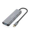 Aisens Hub USB 3.2 GEN1 5G USB-C - USB-C/M-1xUSB-C/H-3xUSB-A/H - 15cm - Color Gris