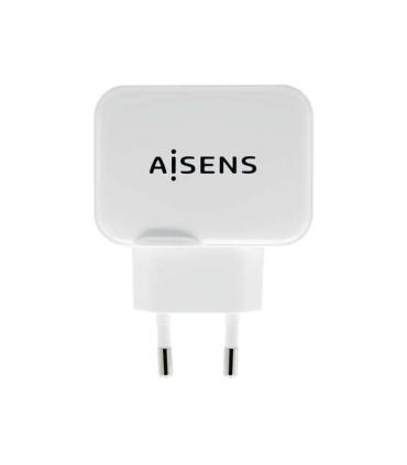 Aisens Cargador USB 17W 5V/3.4A - 2xUSB con Control AI - Color Blanco