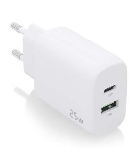 Aisens Cargador 25W - 1xUSB-C PD3.0 - 1xUSB-A QC3.0 - Color Blanco