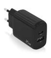 Aisens Cargador 25W - 1xUSB-C PD3.0 - 1xUSB-A QC3.0 - Color Negro