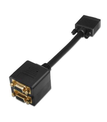 Aisens Cable Bifurcador Super Alta Calidad SVGA(3C+9) - HDB15/M-2xHDB15/H - Blindado en Oro - 20cm - Color Oro