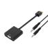 Aisens Conversor HDMI a SVGA+Audio - HDMI A Macho-SVGA Hembra+JACK 3.5/H - 10 cm+1.0m - Color Negro