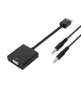 Aisens Conversor HDMI a SVGA+Audio - HDMI A Macho-SVGA Hembra+JACK 3.5/H - 10 cm+1.0m - Color Negro