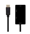 Aisens Conversor Displayport V1.2 a VGA/DVI/HDMI - DP 1.2/M-VGA/H-DVI/H-HDMI/H 4K - 15cm - Color Negro