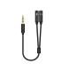 Aisens Cable Adaptador Audio JACK 3.5 4 Pines/M-2xJACK 3.5 3 Pines/H - 25cm - Color Negro