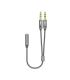 Aisens Cable Adaptador Audio JACK 3.5 4 Pines/H-2xJACK 3.5 3 Pines/M - 25cm - Color Gris