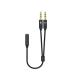 Aisens Cable Adaptador Audio JACK 3.5 4 Pines/H-2xJACK 3.5 3 Pines/M - 25cm - Color Negro
