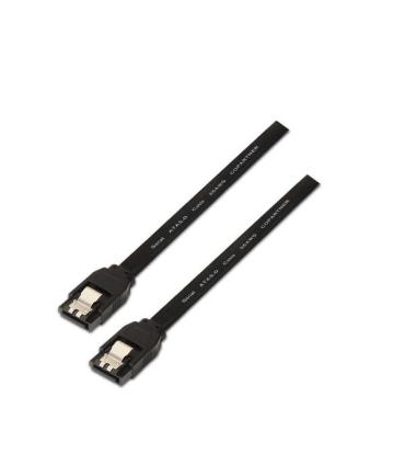Aisens Cable SATA III Datos 6G con Anclajes - 0.5m para Disco Duro SATA I - II - III SSD - Color Negro