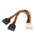 Aisens Cable SATA Alimentacion - Molex 4pin/M-2xSATA Hembra - 20cm - 100% Cobre - Color Negro