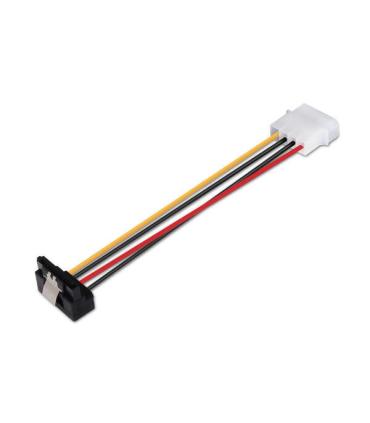 Aisens Cable SATA alim Acodado con Anclajes - Molex 4pin/M-SATA Hembra - 16cm - 100% Cobre - Color Negro